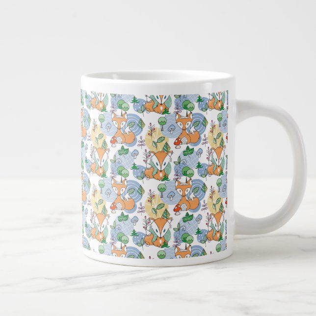 Cute Little Fox Pattern Large Coffee Mug (Right)