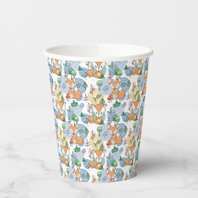 Cute Little Fox Pattern Paper Cups (Left)