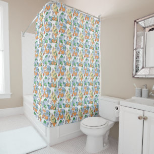 Cute Little Fox Pattern Shower Curtain