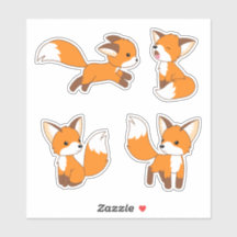 Cute Little Fox, Set of 4
