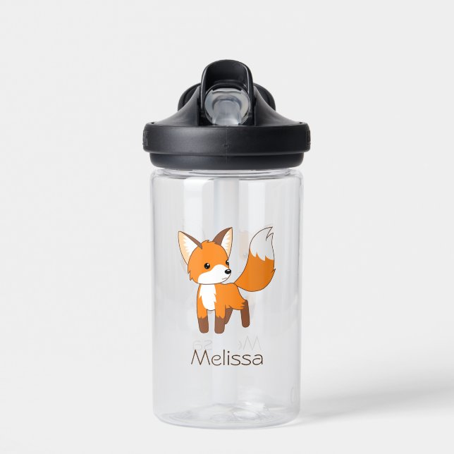 Cute Little Fox Water Bottle (Front)