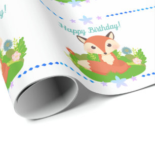 Cute Little Fox Wrapping Paper