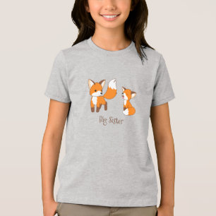 Cute Little Foxes - Big Sister Tri-Blend Shirt