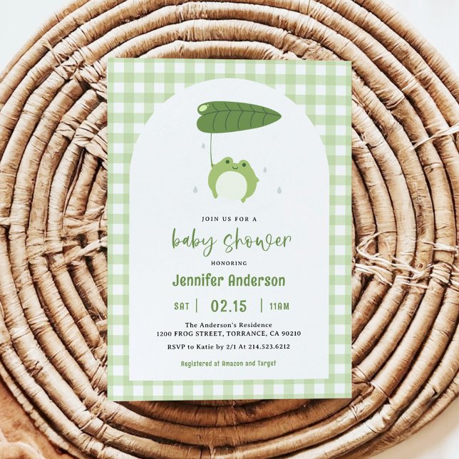 Cute Little Frog Baby Shower Invitation (Creator Uploaded)