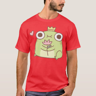Cute Little Frog Prince Holding Flower T-Shirt