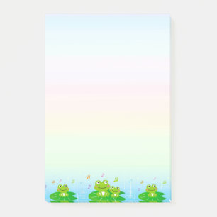 Cute Little Frogs on Pastel Colours Post-it Notes