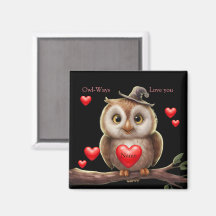 Cute little Funny Owl with love Hearts