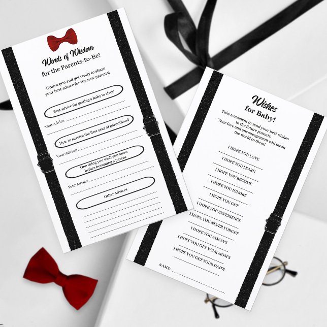 Cute Little Gentleman Baby Shower Fun Advice Card (Creator Uploaded)