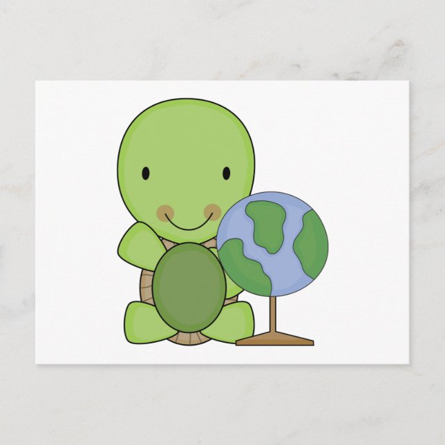 cute little geography turtle postcard (Front)