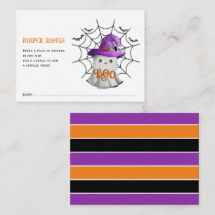 Cute little ghost Diaper raffle baby shower Enclosure Card