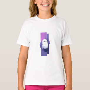 Cute Little Ghost Floating in a Cosmic Space T-Shirt