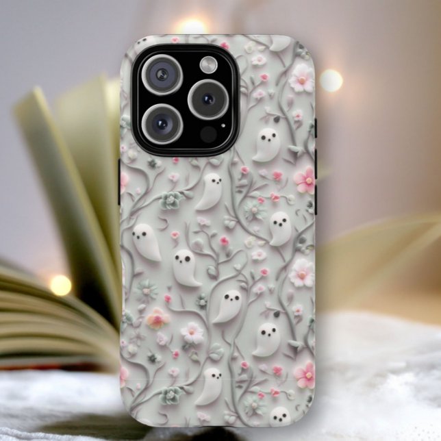 Cute Little Ghost Floral 3D Phone Case (Creator Uploaded)