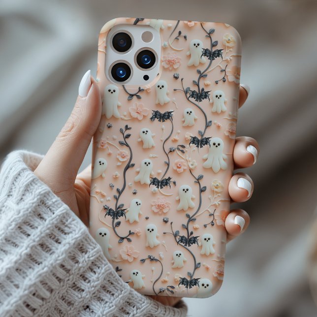 Cute Little Ghost Floral 3D Phone Case (Creator Uploaded)