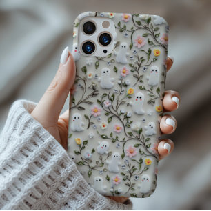 Cute Little Ghost Floral 3D Phone Case