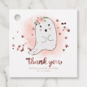 Cute Little Ghost Halloween Baby Shower Thank Favour Tags
