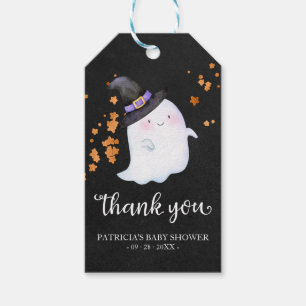 Cute Little Ghost Halloween Baby Shower Thank You  Gift Tags