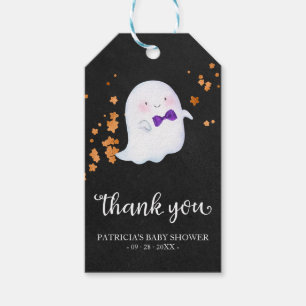 Cute Little Ghost Halloween Baby Shower Thank You  Gift Tags