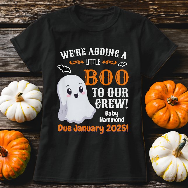 Cute Little Ghost Halloween Pregnancy Announcement T-Shirt (Creator Uploaded)