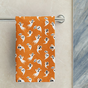 Cute little Ghosts Scary Fun Halloween  Bath Towel Set