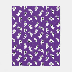Cute little Ghosts Scary Fun Halloween  Fleece Blanket