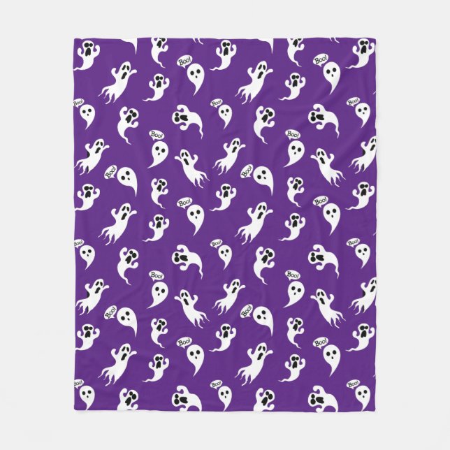 Cute little Ghosts Scary Fun Halloween  Fleece Blanket (Front)