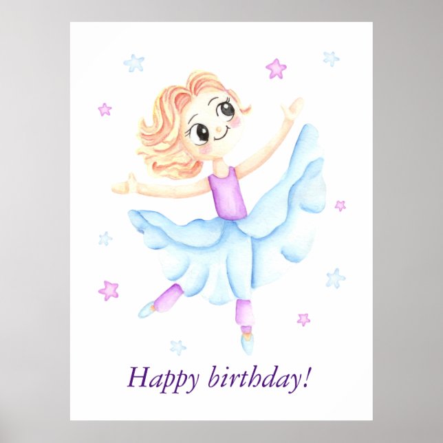 Cute little ginger girl ballerina poster (Front)