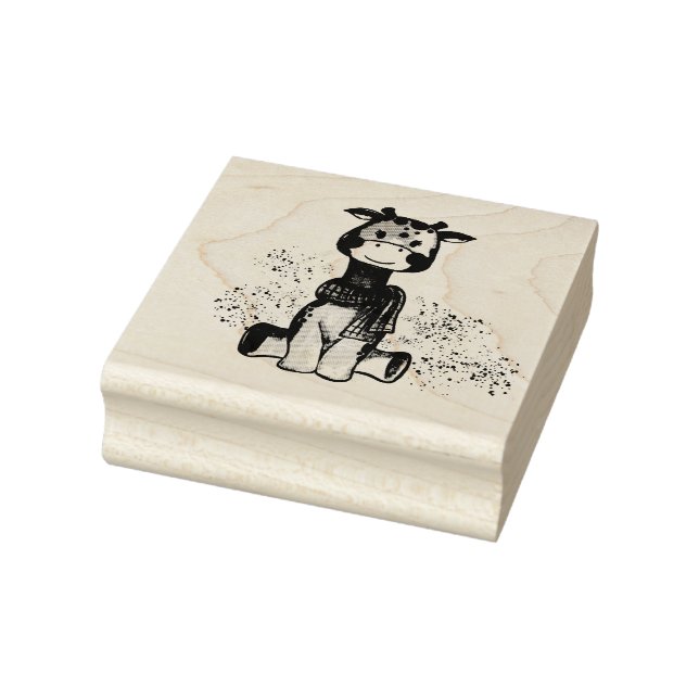 Cute Little Giraffe Baby Girl Shower Rubber Stamp (Stamp)