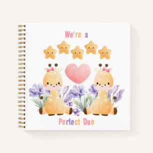 Cute Little Giraffe Notebook   We're a Perfect Duo