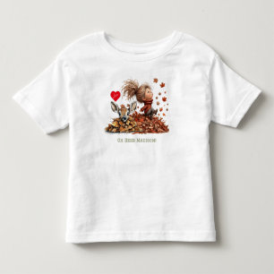 Cute Little Girl, Baby Deer, Fall Leaves Toddler T-Shirt