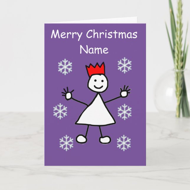 Cute Little Girl Christmas Holiday Card (Front)