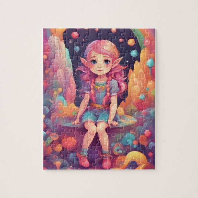 Cute little girl elf jigsaw puzzle (Vertical)