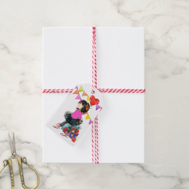 Cute Little Girl Gift Tags (With Twine)