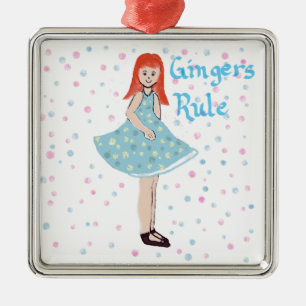 Cute Little Girl "Gingers Rule" Ornament