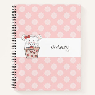 Cute Little Girl Hamster Pink  Notebook