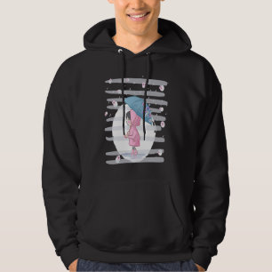 Cute little girl in a pink coat that goes in the r hoodie