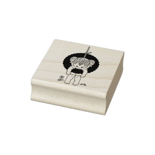 Cute Little Girl on Tire Swing Rubber Stamp