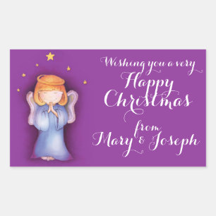 Cute little girl pray art name christmas gift tag