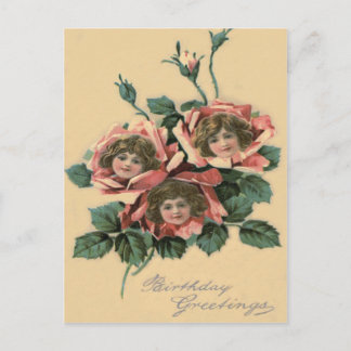 Cute Little Girl Rose Postcard