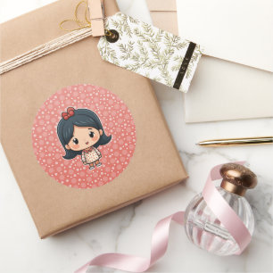Cute little girl sticker