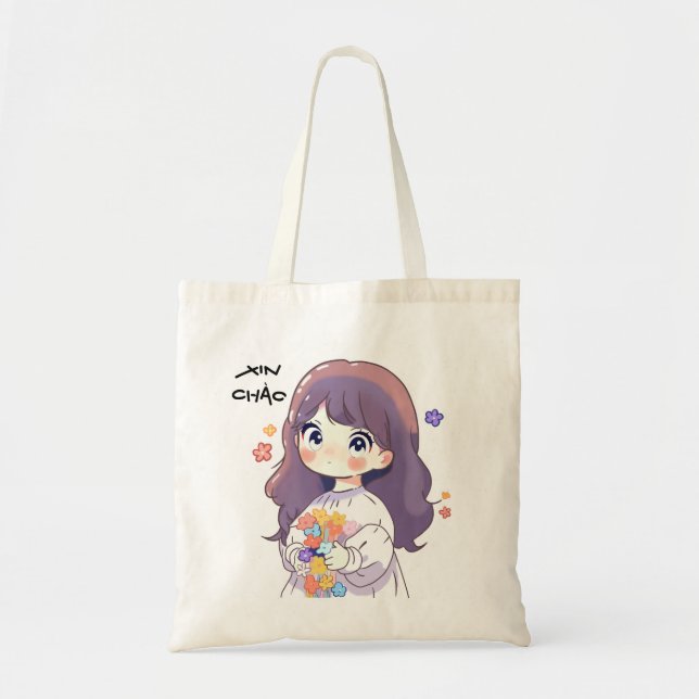 Cute Little Girl Tote Bag (Front)