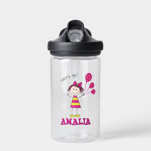 Cute little girl water bottle (Front)
