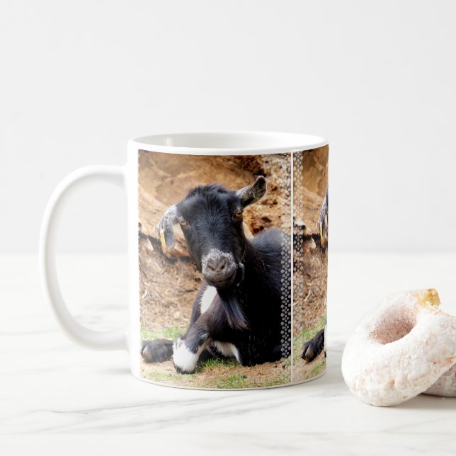 CUTE LITTLE GOAT COFFEE MUG (With Donut)