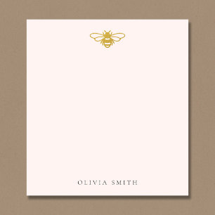 Cute Little Gold Bee Personalised Notepad