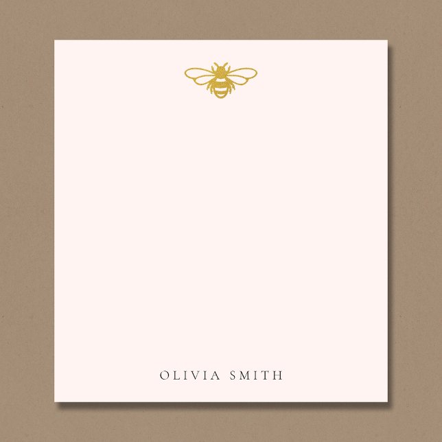 Cute Little Gold Bee Personalised Notepad (Creator Uploaded)