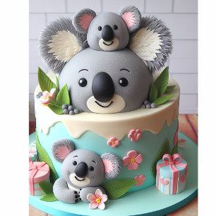CUTE LITTLE GREY KOALA LAYER CAKE