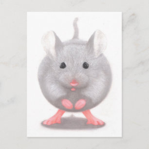 Cute Little Grey Mouse Postcard