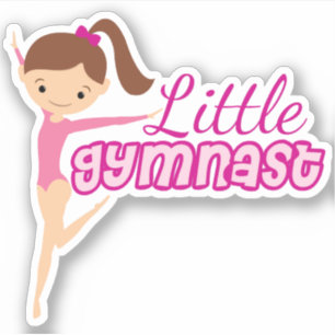 Cute Little Gymnast Brunette Kids Gymnastics Girl