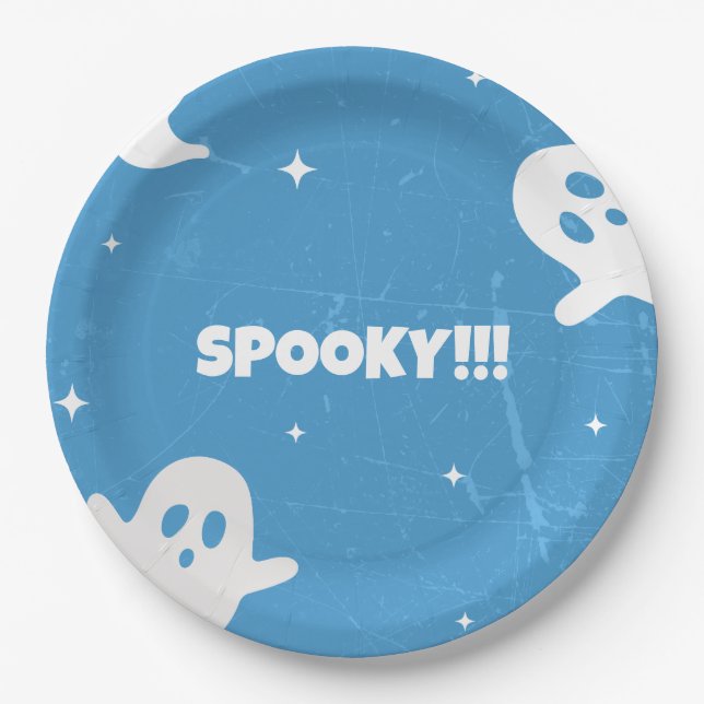 Cute little Halloween boo ghosts  Paper Plate (Front)