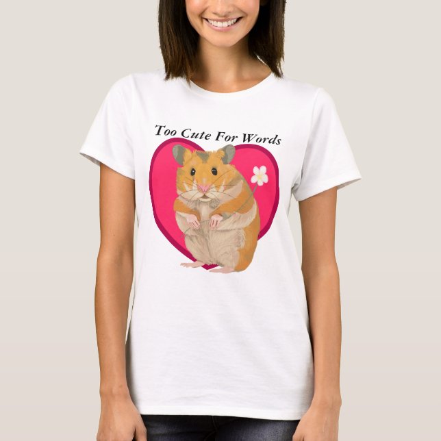 Cute little Hamster holding a flower T-Shirt (Front)