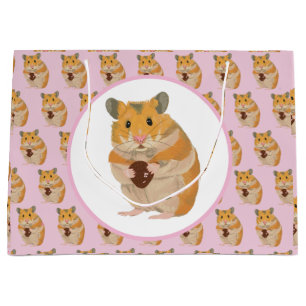 Cute little Hamster holding an Easter Egg Large Gi Large Gift Bag